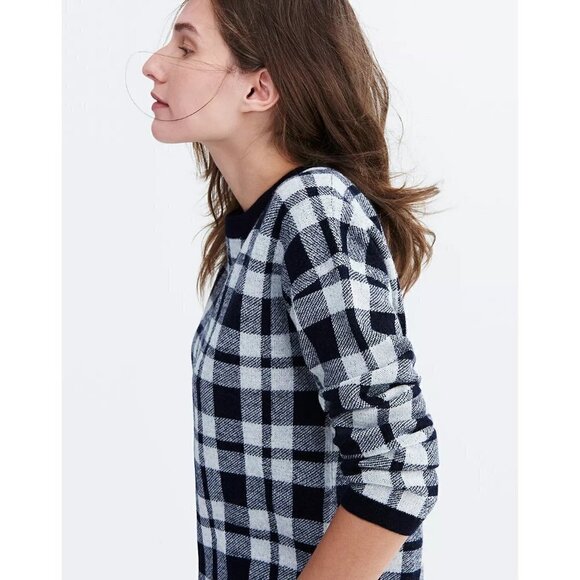 Madewell Plaid Button Back Knit Sweater XS - Picture 3 of 8